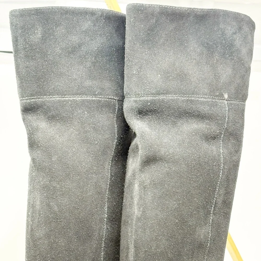 Michael Kors Black Suede Over the Knee Tall Block Heel Boots Size 7.5M